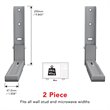 Pemberly Row Steel Universal Wall-Mounted Microwave Brackets - Silver (Set of 2)
