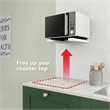 Pemberly Row Steel Universal Wall-Mounted Microwave Brackets in White (Set of 2)