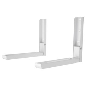 Pemberly Row Steel Universal Wall-Mounted Microwave Brackets in White (Set of 2)