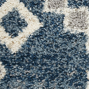 Pemberly Row Shag Rectangle Polypropylene Area Rug in Denim Blue