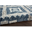 Pemberly Row Shag Rectangle Polypropylene Area Rug in Denim Blue