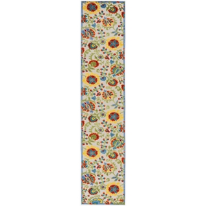 Pemberly Row 2'3&quot x 10' Ivory/Multi Outdoor Indoor/Outdoor Rug