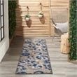 Pemberly Row 2' x 6' Natural/Blue Outdoor Indoor/Outdoor Rug