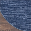 Pemberly Row 4' x Round Navy Blue Fabric Outdoor Area Rug (4' Round)