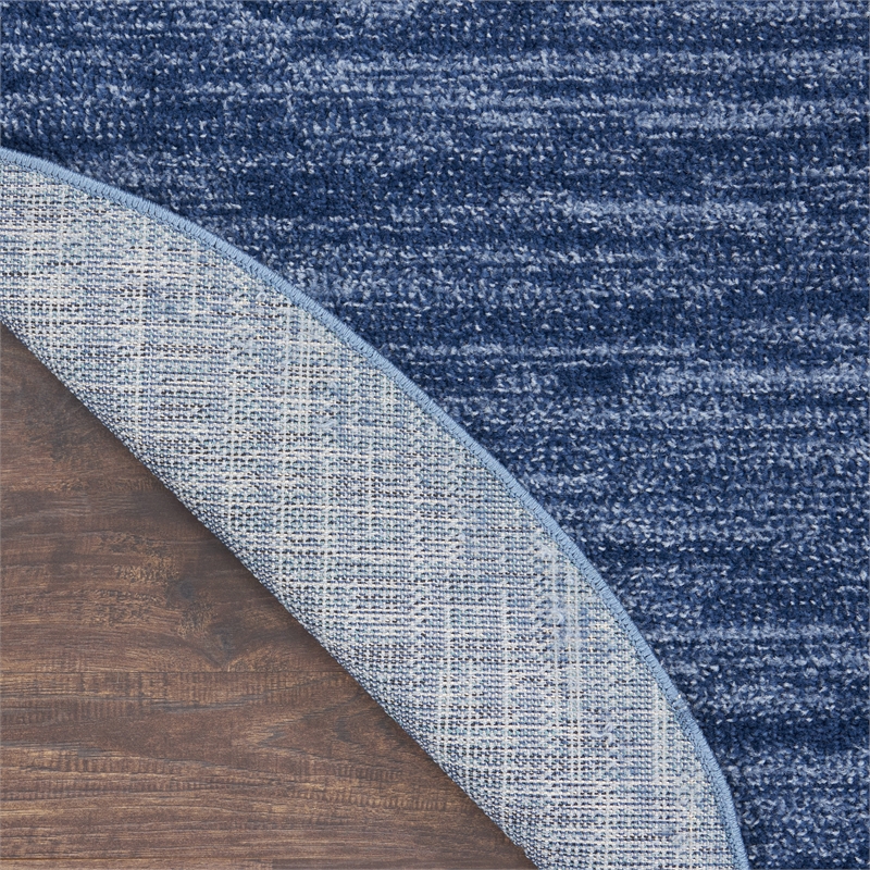 Pemberly Row 4' x Round Navy Blue Fabric Outdoor Area Rug (4' Round)