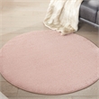 Pemberly Row 4' x Round Pink Fabric Outdoor Area Rug (4' Round)