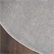 Pemberly Row 4' x Round Silver Gray Fabric Outdoor Area Rug (4' Round)