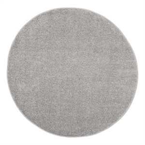 Pemberly Row 4' x Round Silver Gray Fabric Outdoor Area Rug (4' Round)