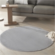 Pemberly Row 4' x Round Silver Gray Fabric Outdoor Area Rug (4' Round)