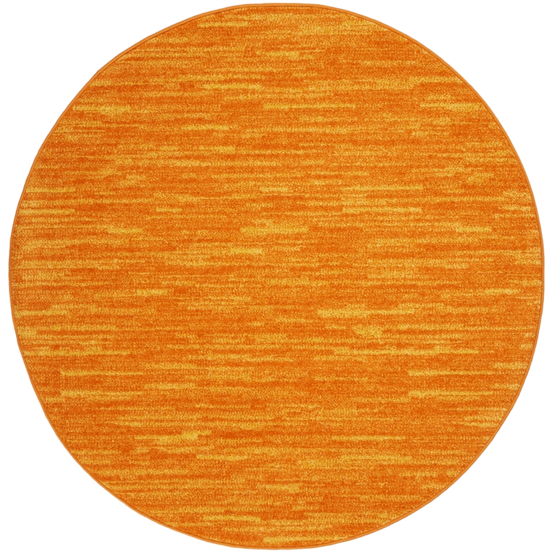 Pemberly Row 4' x Round Sunburst Fabric Outdoor Area Rug (4' Round)