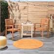Pemberly Row 4' x Round Sunburst Fabric Outdoor Area Rug (4' Round)