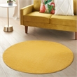 Pemberly Row 4' x Round Yellow Fabric Outdoor Area Rug (4' Round)