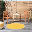 Pemberly Row 4' x Round Yellow Fabric Outdoor Area Rug (4' Round)