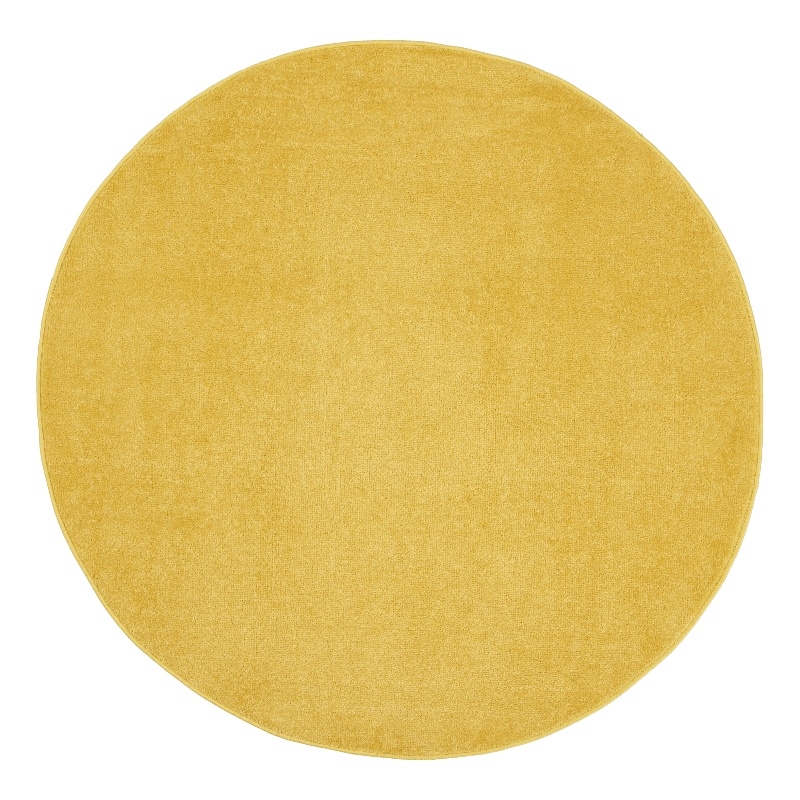 Pemberly Row 4' x Round Yellow Fabric Outdoor Area Rug (4' Round)