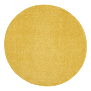 Pemberly Row 4' x Round Yellow Fabric Outdoor Area Rug (4' Round)