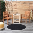 Pemberly Row 4' x Round Black Fabric Outdoor Area Rug (4' Round)