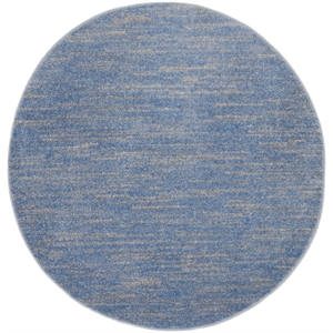 Pemberly Row 4' x round Blue/Grey Outdoor Indoor/Outdoor Rug
