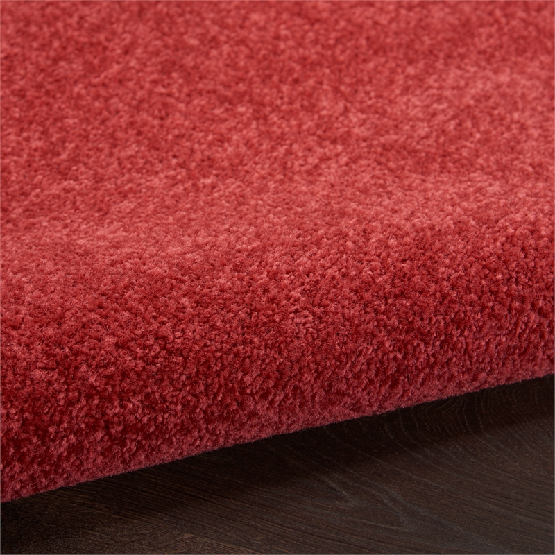 Pemberly Row 4' x Round Brick Red Fabric Outdoor Area Rug (4' Round)