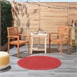 Pemberly Row 4' x Round Brick Red Fabric Outdoor Area Rug (4' Round)