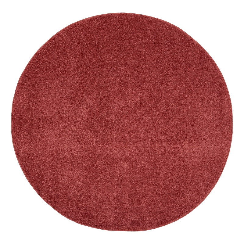 Pemberly Row 4' x Round Brick Red Fabric Outdoor Area Rug (4' Round)