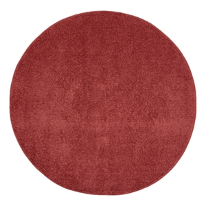 Pemberly Row 4' x Round Brick Red Fabric Outdoor Area Rug (4' Round)