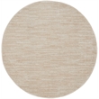 Pemberly Row 4' x Round Ivory Beige Fabric Outdoor Area Rug (4' Round)