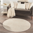 Pemberly Row 4' x Round Ivory Beige Fabric Outdoor Area Rug (4' Round)