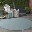 Pemberly Row 6' x Round Aqua Fabric Modern Area Rug (6' Round)