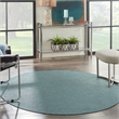Pemberly Row 6' x Round Aqua Fabric Modern Area Rug (6' Round)
