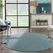 Pemberly Row 6' x Round Aqua Fabric Modern Area Rug (6' Round)