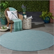 Pemberly Row 6' x Round Aqua Fabric Modern Area Rug (6' Round)