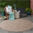 Pemberly Row 6' x Round Beige Fabric Modern Area Rug (6' Round)