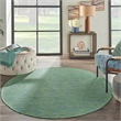 Pemberly Row 6' x Round Blue Green Fabric Modern Area Rug (6' Round)