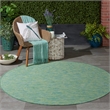 Pemberly Row 6' x Round Blue Green Fabric Modern Area Rug (6' Round)