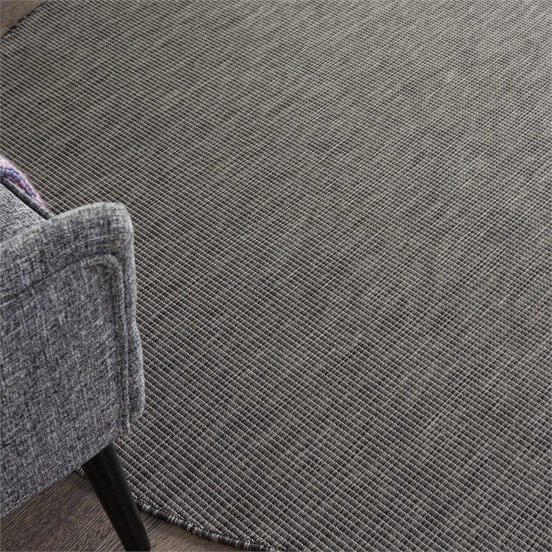Pemberly Row 6' x Round Charcoal Fabric Modern Area Rug (6' Round)