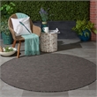 Pemberly Row 6' x Round Charcoal Fabric Modern Area Rug (6' Round)