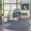 Pemberly Row 6' x Round Navy Blue Fabric Modern Area Rug (6' Round)