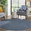 Pemberly Row 6' x Round Navy Blue Fabric Modern Area Rug (6' Round)