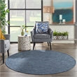 Pemberly Row 6' x Round Navy Blue Fabric Modern Area Rug (6' Round)
