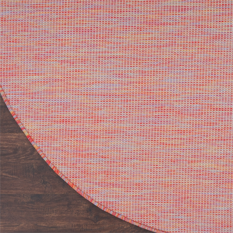 Pemberly Row 6' x Round Rainbow Fabric Modern Area Rug (6' Round)