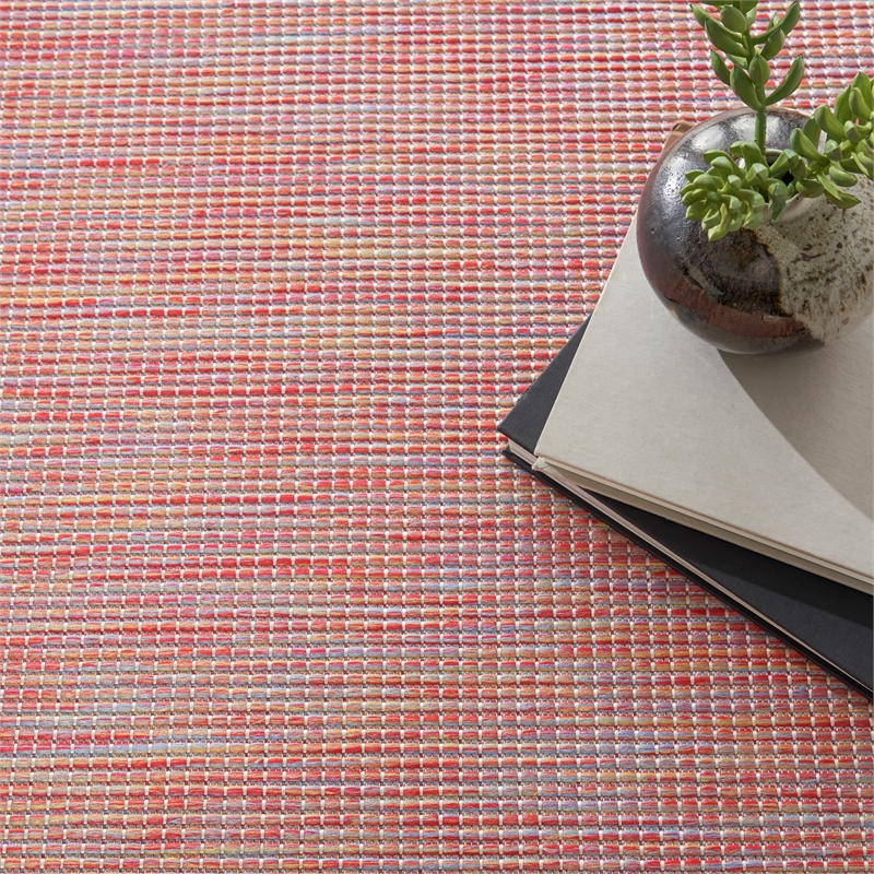 Pemberly Row 6' x Round Rainbow Fabric Modern Area Rug (6' Round)