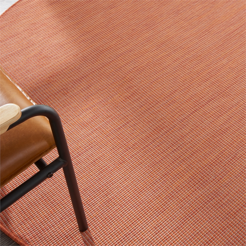 Pemberly Row 6' x Round Terracotta Fabric Modern Area Rug (6' Round)