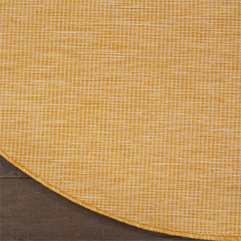 Pemberly Row 6' x Round Yellow Fabric Modern Area Rug (6' Round)