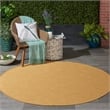 Pemberly Row 6' x Round Yellow Fabric Modern Area Rug (6' Round)