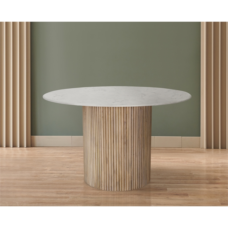 Pemberly Row Modern / Contemporary Marble Natural Dining Table