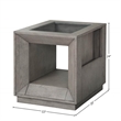 Pemberly Row Contemporary Oak Veneer End Table in Moonstone Finish