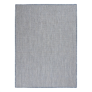 Pemberly Row 72&quot x 108&quot Fabric Indoor/Outdoor Rug in Ivory Blue
