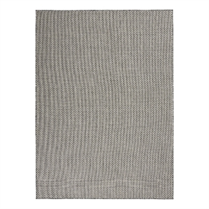 Pemberly Row 72&quot x 108&quot Fabric Indoor/Outdoor Rug in Ivory Charcoal