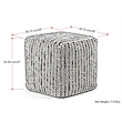 Pemberly Row Contemporary Boho Cube Woven Pouf in Maroon Cotton and Wool