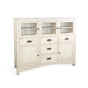 Pemberly Row Farmhouse / Country Mahogany Wood Server in White Sand